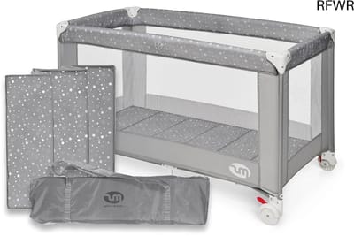 RFWR® Reiswieg voor baby's - Opvouwbaar, Lichtgewicht, Met Draagtas en Matras, 0+ maanden - 120 x 60 cm
