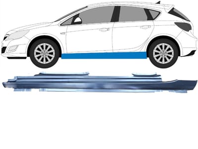 Volledige dorpel voor Opel Astra J 2009-2015 / Links