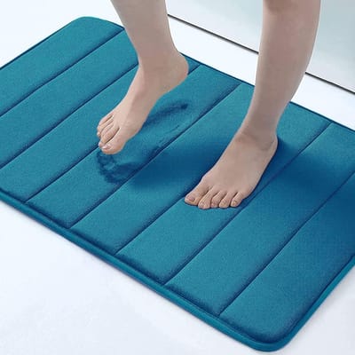 Badmat, absorberend, antislip, wasbaar, 51 x 76 cm, blauw