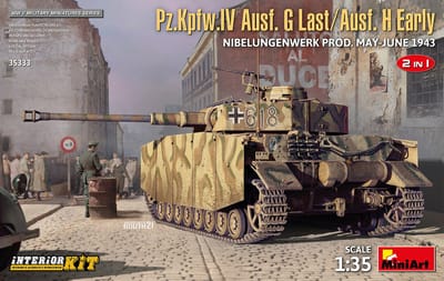 MiniArt Modelbouwpakket Militaire voertuigen - 35333 Pz.Kpfw.IV Ausf. G Last/Ausf. H Early Plastic - 1:35 - Modelbouw