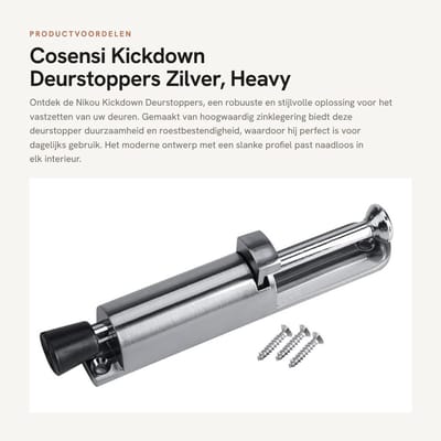 Dailygoods- Deurstoppers Zinklegering - Antislip Deurstopper - Schokbestendig Deurhouder - Verstelbaar Deurstopper - Robuuste Deurstopper - Hoogwaardige Materialen - Deurbeschermer