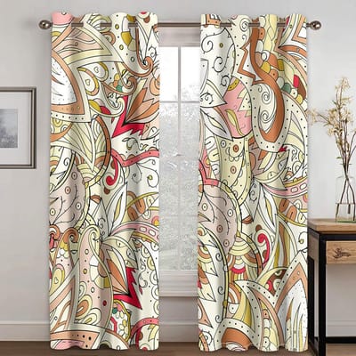 Visuele Impact Dazzle Patroon Digitaal Gedrukt Gordijn Woonkamer Slaapkamer 90g polyester laag verduisterende gordijnstof twee panelen W50xH130(CM)x2pcs&Grommet Top