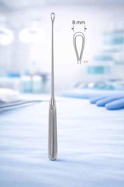 Benelux Surgical Instruments – Recamier Uteruscurette Scherp Curette 5 mm – 31 cm – Gynaecologisch Instrument – RVS – Autoclaveerbaar