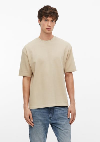 s.Oliver - male - Katoenen T-shirt met geribde structuur in een moderne pasvorm