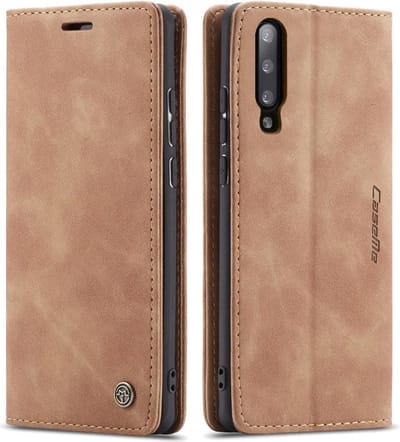 CaseMe Book Case - Geschikt voor Samsung Galaxy A70 Hoesje - Bruin