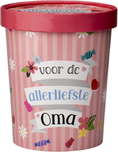 Snoeppot - Oma - Candy Bucket - Gevuld met Snoep en Drop