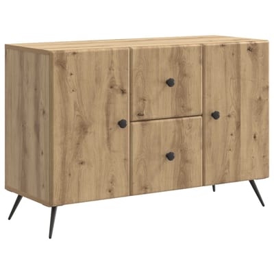 vidaXL - Dressoir - Artisanaal - eiken - 89 - x - 34,5 - x - 60 - cm - Bewerkt - hout