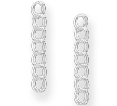 Joy|S - Zilveren link chain oorbellen - 7 x 42 mm - zilver - schakel oorhangers stud