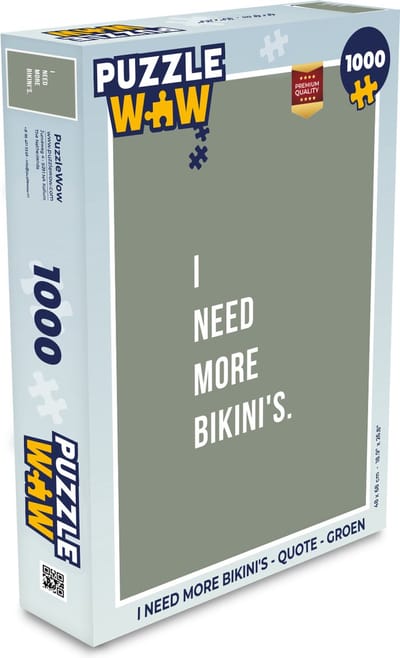 Puzzel I need more bikini's - Quote - Groen - Legpuzzel - Puzzel 1000 stukjes volwassenen