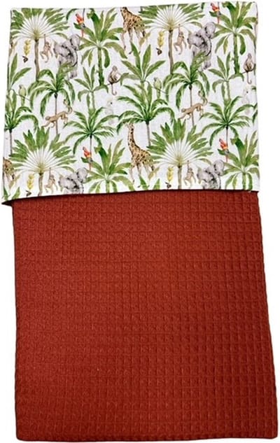 baby deken kinderwagen deken wieg deken koper roest jungle papegaai 60 x 90 cm