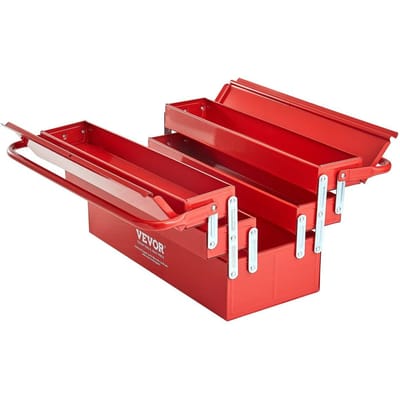 Boîte à outils 18 pouces 3 niveaux 5 tiroirs Pliante Cantilever avec poignée