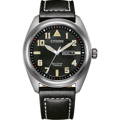 Citizen BM8560-29EC Horloge - Leer - Zwart - Ø 42 mm