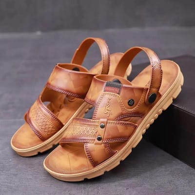 Herensandalen Zomer Koreaanse versie Mode Antislip Ademend Sandalen en pantoffels voor tweeërlei gebruik Strandschoenen voor heren met dikke zolen 39 geel