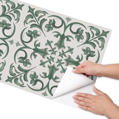 Coloray Meubel Wrap Folie - Groente Meubelfolie - 50x100 cm - Wrapfolie Keuken Groene ornamenten - Decoratiefolie - Klassiek Meubelfolie - Meubel Wrap Folie - Woonkamer decoratie - Bloemen en planten