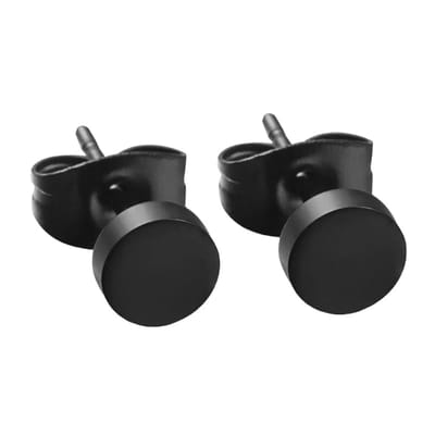 Aramat Jewels | Oorbellen | Ronde Zwarte Oorknopjes 6 mm – RVS | | | |6mm | Staal | Kinderen, Volwassenen | Verkleurd niet