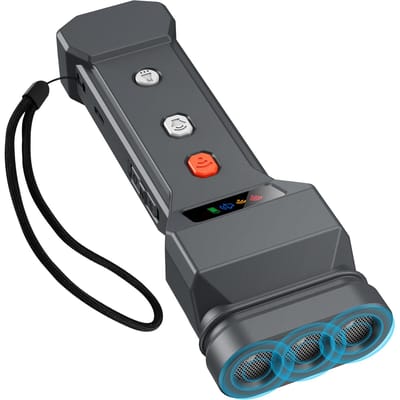 Répulsif à ultrasons pour chien Dispositif anti-aboiement pour chien Rechargeable Portable Multifonctionnel Anti-bruit Anti-aboiement Dresseur de chien de compagnie Silencieux d'aboiement noir