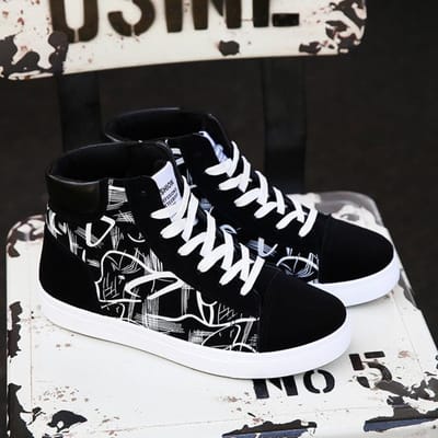 Chaussures Homme Mode Nouvelles Chaussures Décontractées Homme Baskets Montantes Chaussures Vulcanisées Homme Baskets à Plateforme Qualité Baskets Homme Masculinas 10 noir