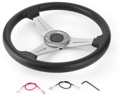 Dailygoods- Sportstuurwiel 350 Mm - Diepe Schotel - Universele Autostuurwielvervanging - Lichtgewicht - Slijtvast - Comfortabele Grip - Racing Stuurwiel