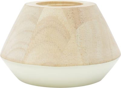 TAK Design Maysa Bum Theelichthouder - Hout - Ø12 x 6,8 cm - Wit