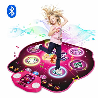 Dansmat – Bluetooth Muziekmat – Dans en Muziekspel – Interactief Danspad met LED Display & 27 Niveaus – Instelbaar Volume & Geheugenspel – Vanaf 3 Jaar