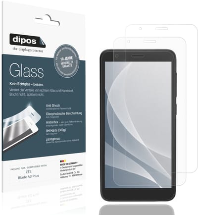 dipos – 2x Matte Pantserfolie geschikt voor ZTE Blade A3 Plus | 9H Screenprotector