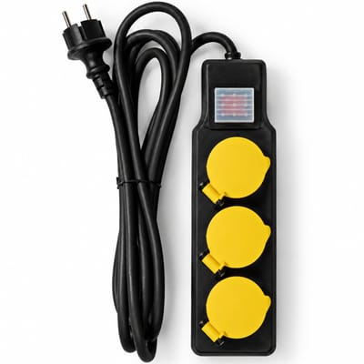 Stekkerdoos buiten - 3-voudig - 16 A - 230 V - 3-voudig - 3 meter - Zwart - Allteq