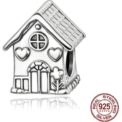 Koperen Familie Eenvoudig Veelzijdig Koperen Huisje Kralenhuis Charms Past op Originele Charms Armband Dames Doe-het-zelf Sieraden Cadeaus