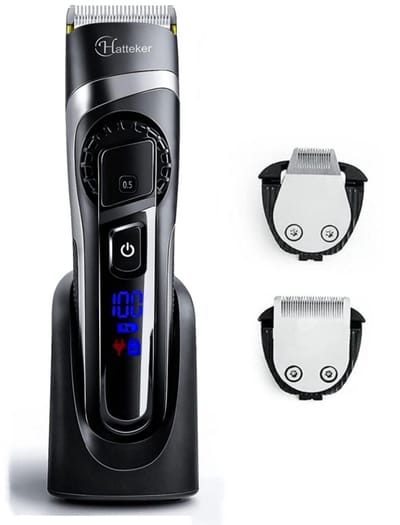 HATTEKER 3-in-1 Tondeuse – Professionele Haarknipper, Baardtrimmer en Precisietrimmer – LED Display