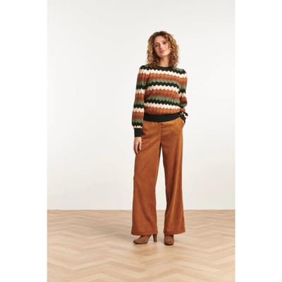 Smashed Lemon 23581 trendy wijde corduroy broek |