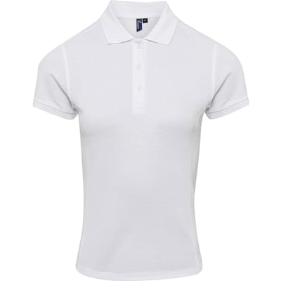 Premier Dames/dames Coolchecker Plus Piqu Polo met CoolPlus (Wit)