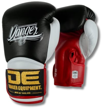 Danger Rocket 5.0 Bokshandschoenen - Echt Leer - Zwart/Wit/Rood 10 oz