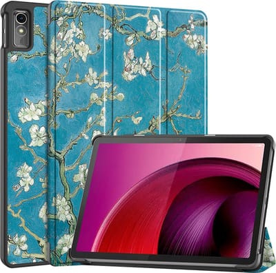 Hoesje Geschikt voor Lenovo Tab M10 5G - Dun & Stevig - Trifold Bookcase - Hard Cover - Hardcover Book Case - Tablet Hoes - Bloesem