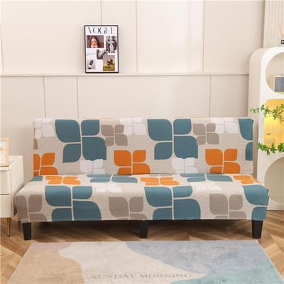 Opvouwbare slaapbankhoes voor woonkamer Armloze bankhoezen Elastisch spandex materiaal Zachte hoezen M (length 160-185cm)