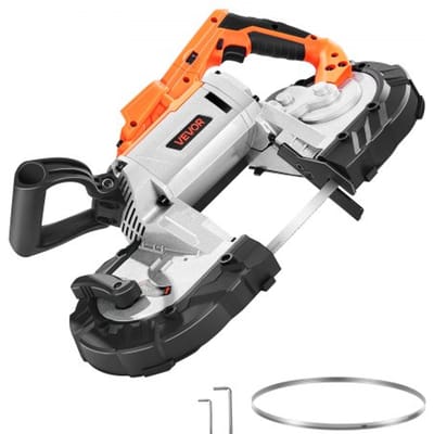 VEVOR 20V snoerloze lintzaag, zaagdiepte 127x115mm, metaallintzaag, snoerloze en compacte draagbare lintzaag, ophanghaak, variabele snelheid 0-120 m/min, voor het zagen van metaal en hout (alleen gereedschap)