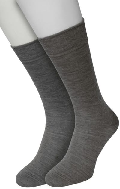 Bonnie Doon Basic Sokken Heren Grijs maat 40/46 - 2 paar - Basis Katoenen Sok - Gladde Naden - Brede Boord - Uitstekend Draagcomfort - Perfecte Pasvorm - 2-pack - Multipack - Effen - Gemeleerd - Antraciet - Anthracite Heather - OL6324012.105
