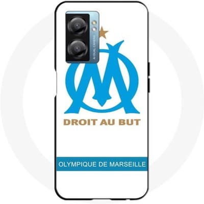 Coque - Maniacase - Realme V23 - Logo Olympique de Marseille - Silicone - Souple noir