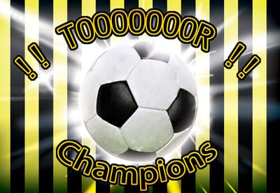 Fotobehang Football Yellow Black | XL - 208cm x 146cm | 130g/m2 Vlies