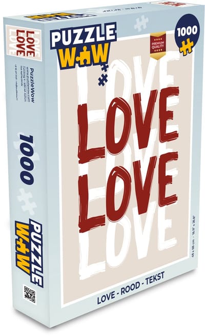 Puzzel Love - Rood - Tekst - Legpuzzel - Puzzel 1000 stukjes volwassenen