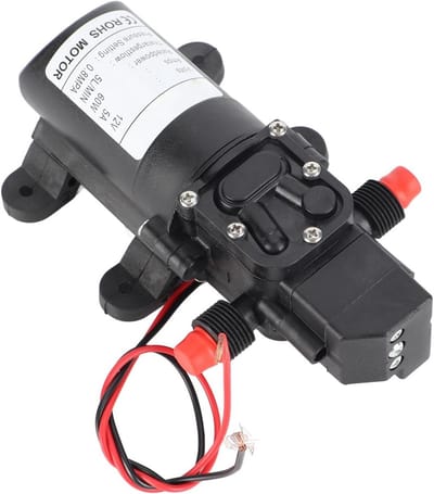 Dailygoody - Membraanwaterpomp DC 12V - Zelfaanzuigende Hogedruk Pomp - Zwart - Ideaal voor Caravan en Camping - Waterpomp voor Boot - Compact en effi