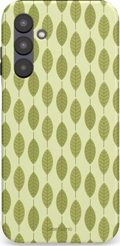 Casetastic hoesje geschikt voor Samsung Galaxy A25 - Dubbellaagse bescherming - Bladerenpracht in het groen - Fashion Case - Crème Olijfgroen