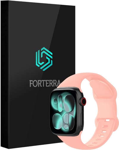 Smartwatchbandje Geschikt voor Apple Watch 1, 2, 3, 4, 5, 6, 7, 8, 9, 10, 11, SE - 42/44/45/46 mm - Verstelbaar Siliconen Bandje - Oud Roze