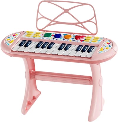 Kinder Pianotoetsenbord - Elektronisch Muziekspeelgoed - Muziek Leren Spelen - Opname & Afspeelfunctie - 39.6 x 18.3 cm - Roze