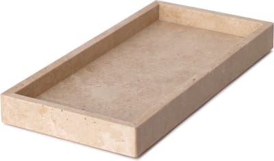MOOISA - Travertine Dienblad - Tray 15x30cm - rond marmer dienblad - vierkant marmer dienblad - decoratie schaal - tapasplank - serveerplank