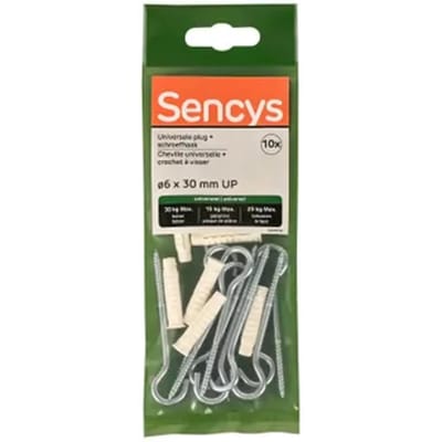 Sencys Universele Plug Nylon - Diam. 6x30mm - 10 Stuks