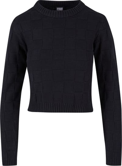Urban Classics Ladies Check Knit Sweater Gebreide trui zwart M