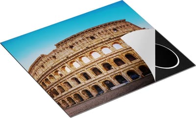 Chefcare Inductie Beschermer Colosseum in Rome met de Blauwe Lucht - 60x50 cm - Afdekplaat Inductie - Kookplaat Beschermer - Inductie Mat