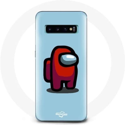 Coque pour Samsung Galaxy s10 edge Among Us jeu vidéo Fond bleu