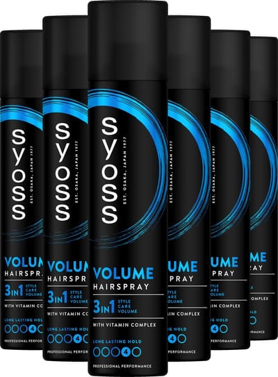 Syoss Volume - Haarspray - Styling, Verzorging en Herstel - Volume - Vochtbestendig - Intens Volume - 48u Style-controle - Voordeelverpakking - 6x300 ml
