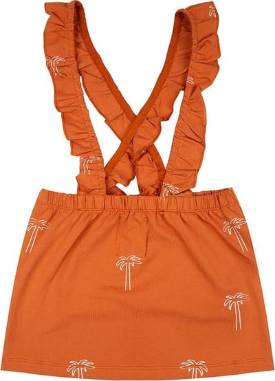 Little Indians Salopette Dress Palmtrees - Jurk - Oranje - Meisjes - Maat: 4-5 jaar