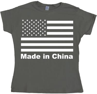 Hybris Made in China Girly T-shirt voor dames, donkergrijs